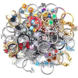 16G Septum Rings, Random 6pcs Septum Jewelry for Women Men, Stainless Steel Dait